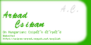 arpad csipan business card